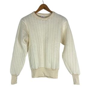 Vintage Dacron Sweater Cream Polyester Lightweight Base layer Insulation Unisex